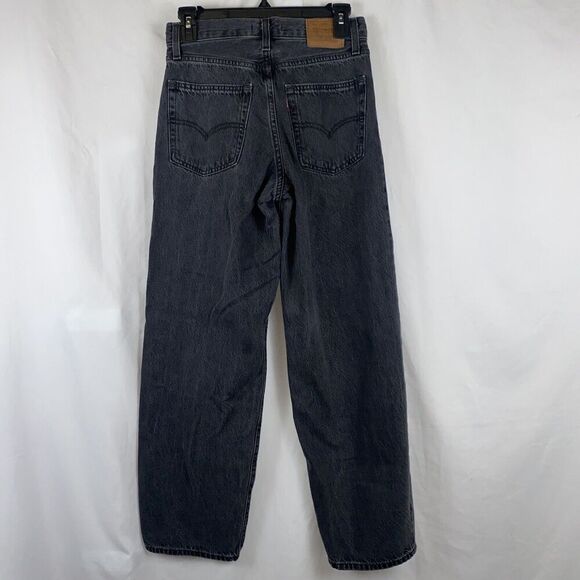 Levi's Premium Baggy Dad Jeans Black Mid Rise Cotton Rigid Denim Size 24-27 - Picture 10 of 10